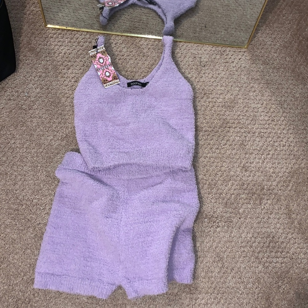 Fluffy lilac boohoo set